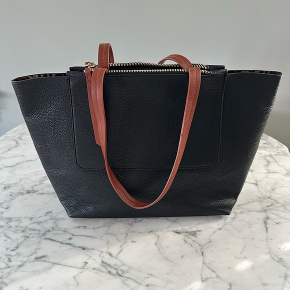 Shiraleah Black and Brown Women's Vegan Leather Tote Bag. New Without Tags - Picture 2 of 6